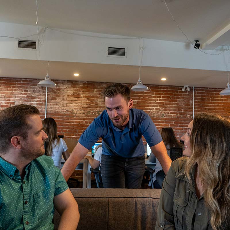 Greenspace employees socializing